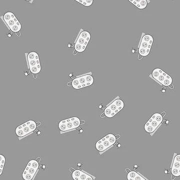 Seamless pattern Power strip providing multiple outlets for electricity Stock Illustration