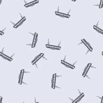 Seamless pattern practice piano cartoon vector Stock Illustration