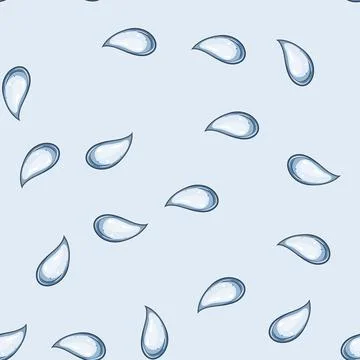 Seamless pattern precipitation water drops cartoon vector Stock Illustration