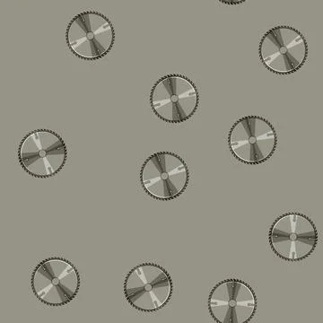 Seamless pattern precision circular saw blade cartoon vector Stockillustratie