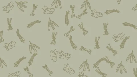 Seamless Pattern of Prehistoric Animal Bones on Pale Green Background. Stock Footage 318941773