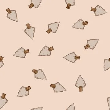 Seamless pattern prehistoric arrowhead cartoon vector Stock Illustration