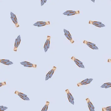 Seamless pattern prehistoric arrowhead cartoon vector Stock Illustration