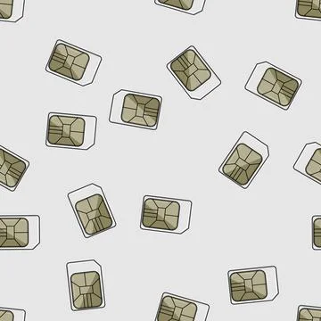 Seamless pattern prepaid sim card cartoon vector Stock Illustration