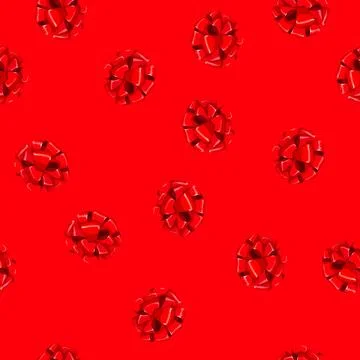 Seamless pattern present bow ribbon cartoon vector Stock Illustration