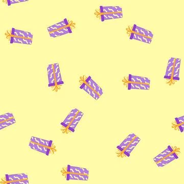 Seamless pattern present gift box cartoon vector Stock Illustration
