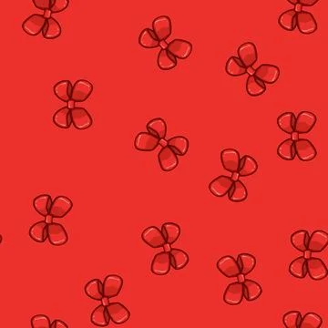 Seamless pattern present red bow cartoon vector 스톡 일러스트