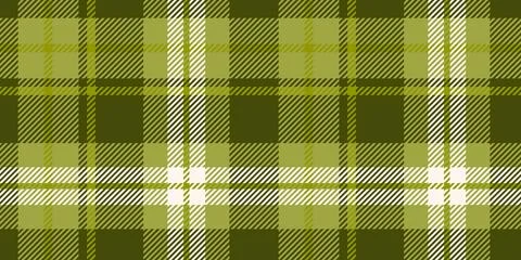 Seamless pattern presents a classic plaid design in shades of green and whi.. Stock Illustration