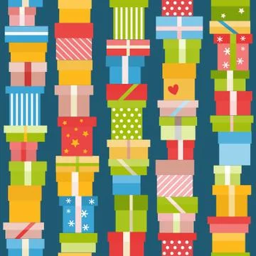 Seamless pattern with presents Illustrazione stock