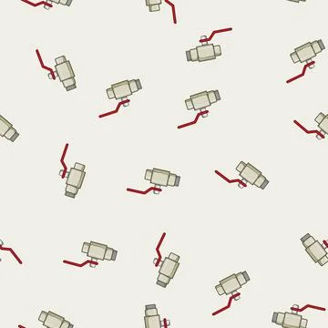 Seamless pattern pressure plumbing valve cartoon vector Stock Illustration