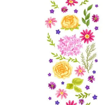 Seamless pattern with pretty flowers. Illustrazione stock