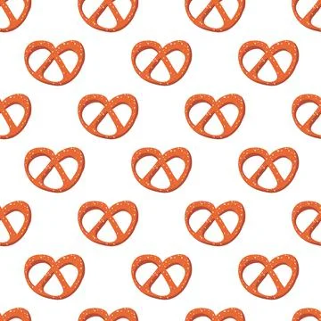 Seamless pattern with pretzels Stock Illustration