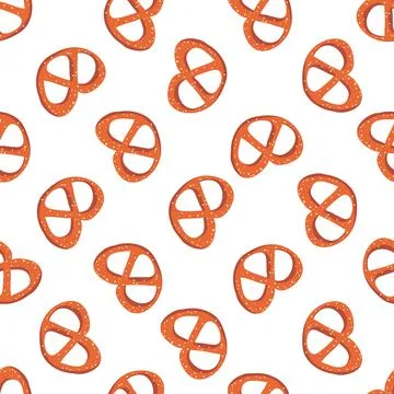 Seamless pattern with pretzels Stock Illustration