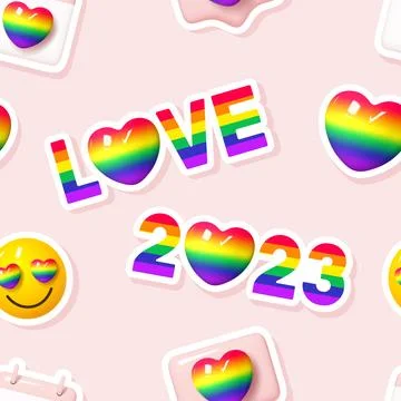 Seamless pattern for Pride Month 2023 Stock Illustration