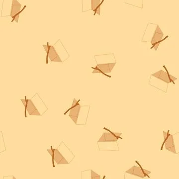 Seamless pattern primitive animal trap box propped with stick Stock Illustration