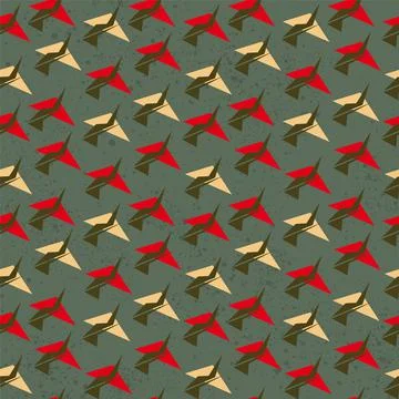 Seamless pattern with primitive geometry fly birds Stock Illustration