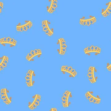 Seamless pattern princess tiara bridal cartoon vector Stock Illustration