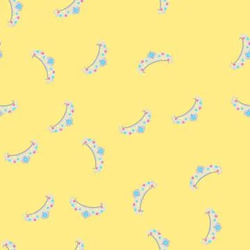 Seamless pattern princess tiara cartoon vector Stock Illustration