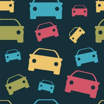 Seamless pattern. Print for clothes. Patterns for packaging. Car icon Stock Illustration