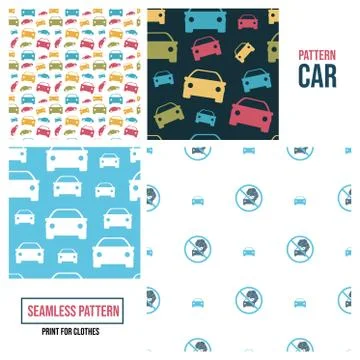 Seamless pattern. Print for clothes. Patterns for packaging. Car icon Stock Illustration