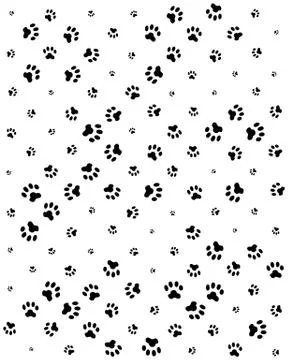 Seamless pattern of print of dogs paws Stock Illustration