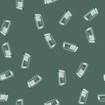 Seamless pattern print fax machine cartoon vector 스톡 일러스트