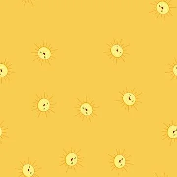 Seamless pattern print sun character cartoon vector 库存插图