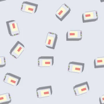 Seamless pattern printer ink cartridge cartoon vector Stock Illustration