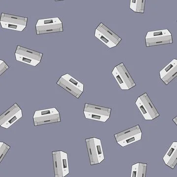 Seamless pattern printer scanner document cartoon vector Stock Illustration