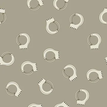 Seamless pattern prison handcuffs cartoon vector Stock Illustration