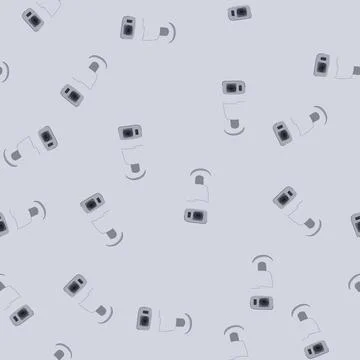 Seamless pattern privacy facial recognition camera cartoon vector Illustrazione stock
