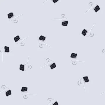 Seamless pattern privacy ip camera cartoon vector イラスト素材