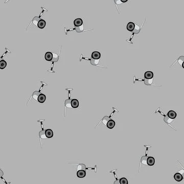 Seamless pattern private ip camera cartoon vector Stock Illustration