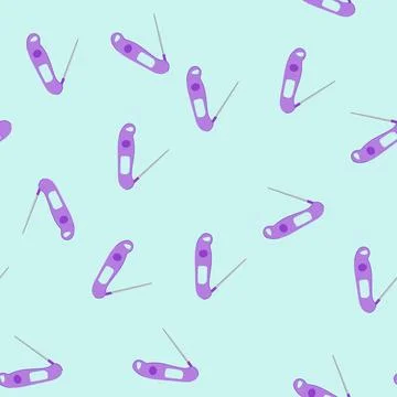 Seamless pattern probe candy thermometer cartoon vector Stock Illustration