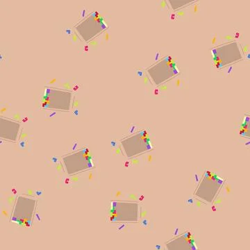 Seamless pattern problem puzzles toy cartoon vector Stock Illustration