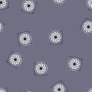 Seamless pattern processor cooling fan pc cartoon vector イラスト素材