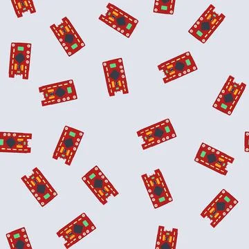 Seamless pattern processor microcontroller cartoon vector イラスト素材