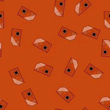 Seamless pattern processor microcontroller cartoon vector Stock Illustration