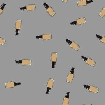 Seamless pattern product foundation cream cartoon vector Stock Illustration