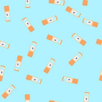Seamless pattern product night cream cartoon vector Illustrazione stock