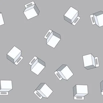 Seamless pattern Product packaging carton box with hanging tab Illustrazione stock