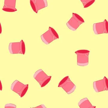Seamless pattern product plastic bucket cartoon vector イラスト素材