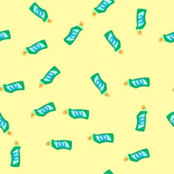Seamless pattern product toilet cleaner cartoon vector Stock Illustration