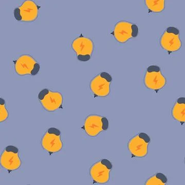 Seamless pattern productivity charging mouse pad wireless cartoon vector Stock Illustration