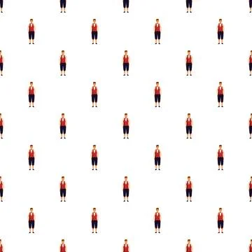 Seamless pattern with professional hospitality worker avatars Stock Illustration
