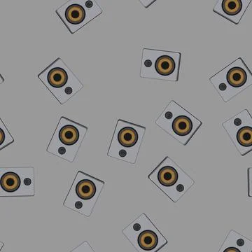Seamless pattern professional studio sound monitor cartoon vector Stock Illustration