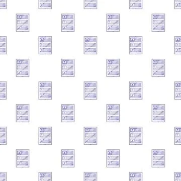 Seamless pattern of profile contact data lists 스톡 일러스트