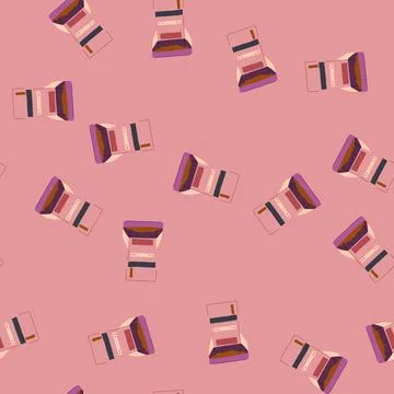 Seamless pattern programmable automatic pet feeder cartoon vector Stock Illustration
