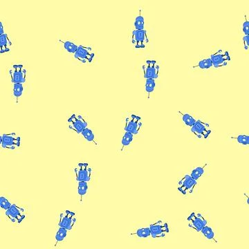 Seamless pattern programmable robot toy cartoon vector Stockillustratie
