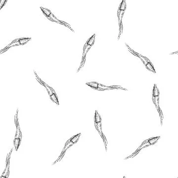 Seamless pattern projectile bullet flying sketch hand drawn Stock Illustration